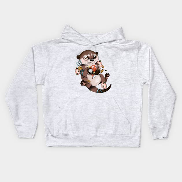 otter Kids Hoodie by sample the dragon